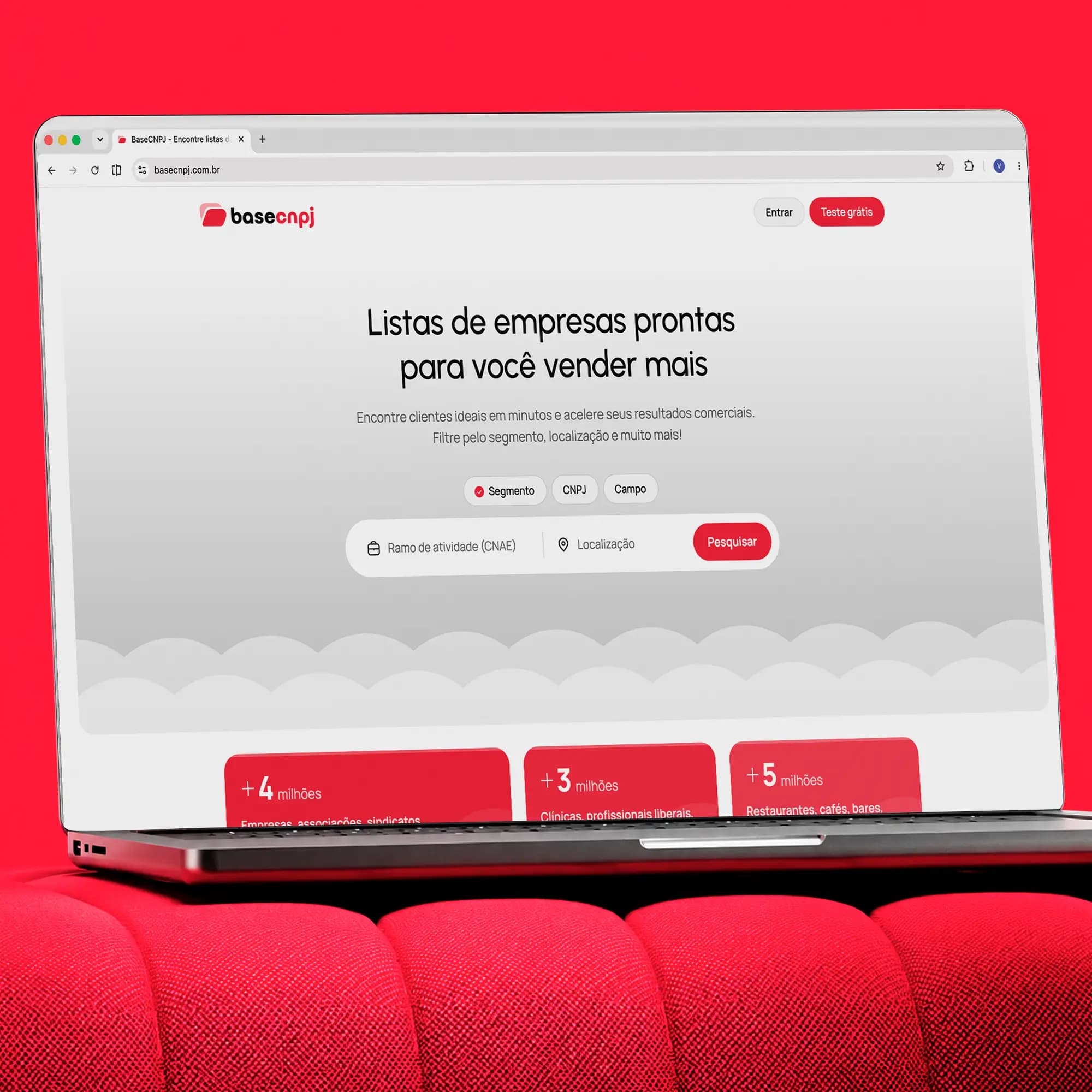 Painel da Base CNPJ em desktop