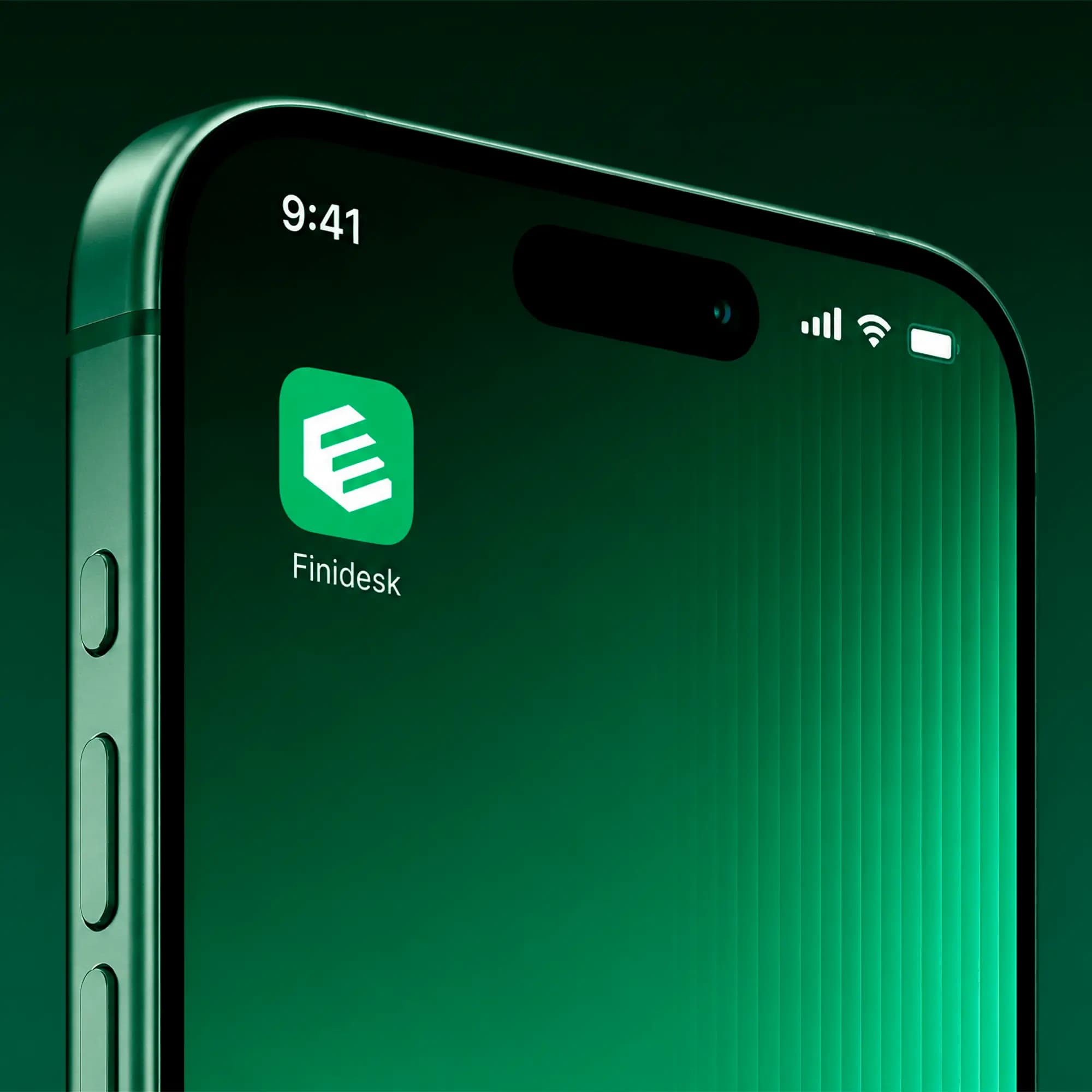 Detalhe do aplicativo Finidesk em celular